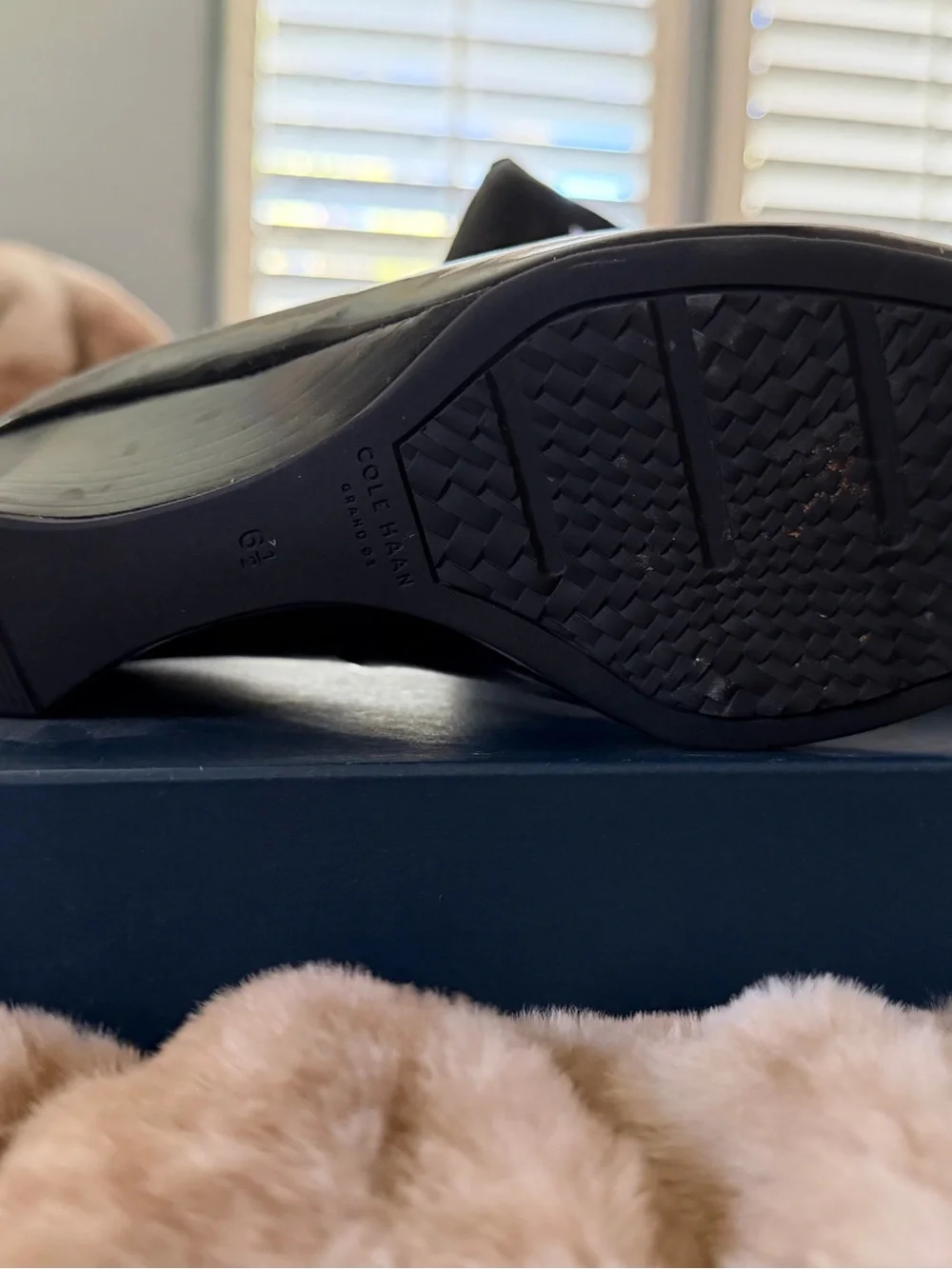 Cole Haan Black Patent Wedge Pumps